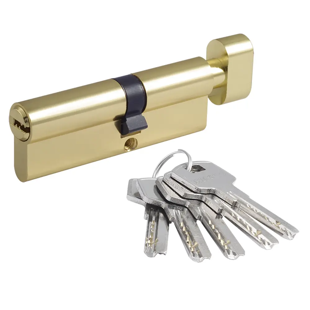 Цилиндр Нора-М STD AL ЛПВ-90 90 мм ключ/вертушка цвет золото STLM-2122473