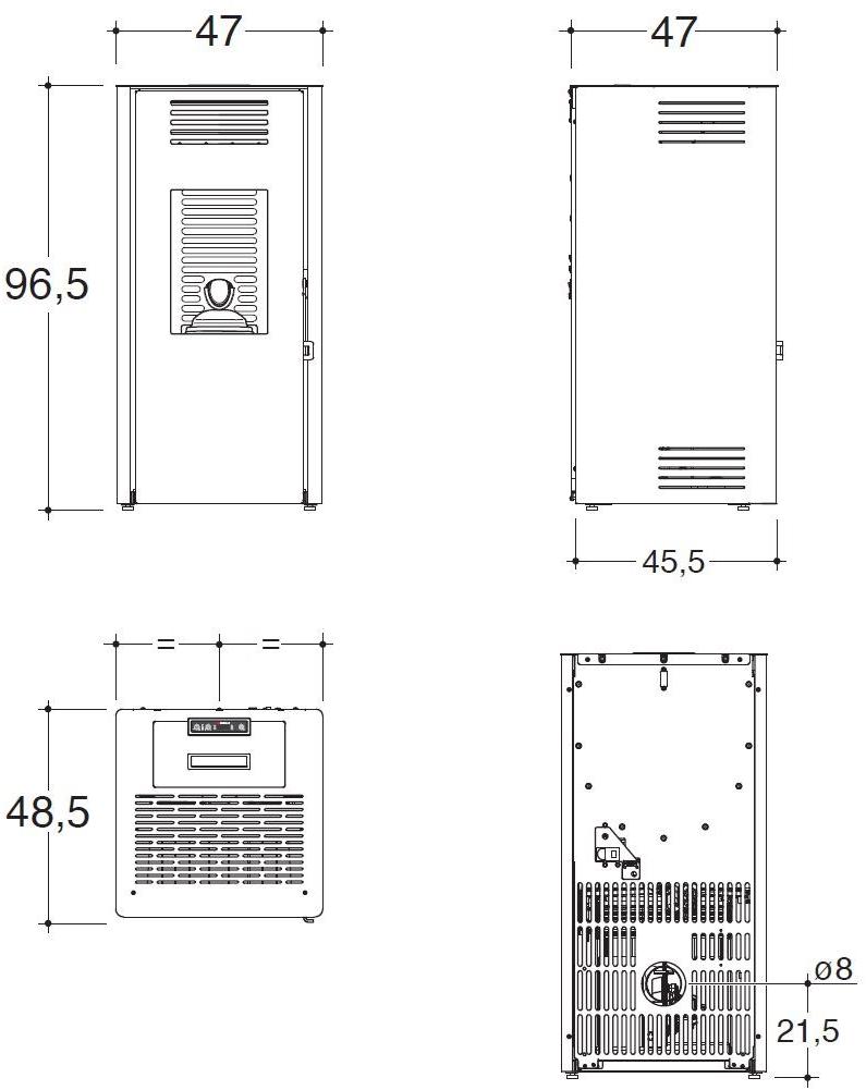 CAMINETTI MONTEGRAPPA Настенная печь на стальных гранулах sun-id-1369017 - Вид №1