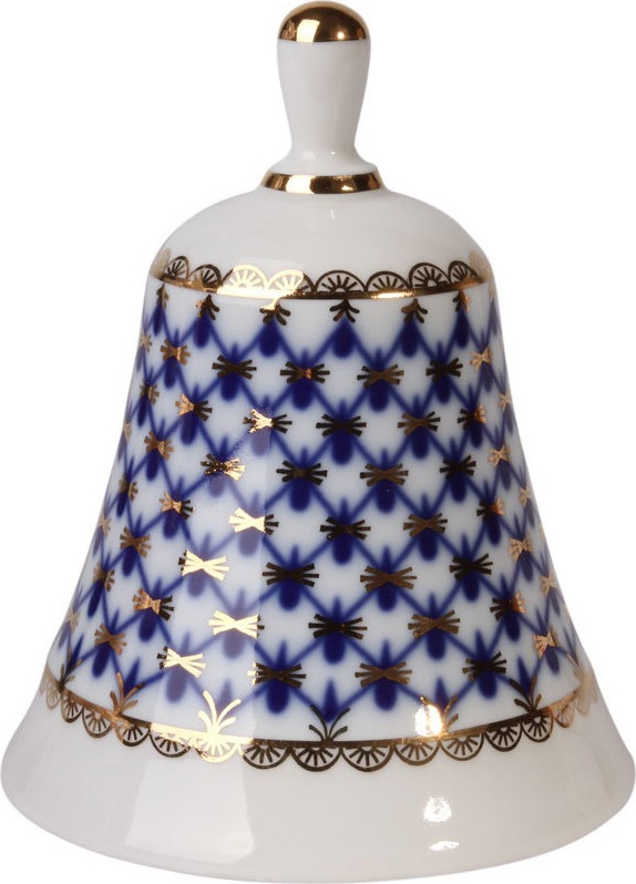 80414 Императорский фарфоровый завод Колокольчик "Кобальтовая сетка" Фарфор твердый 