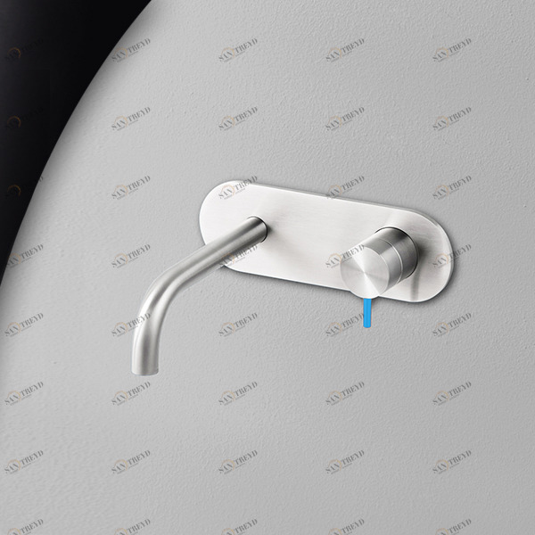 Смеситель для раковины сталь глянцевая с синей ручкой Toki Radomonte TKI21LCIL26