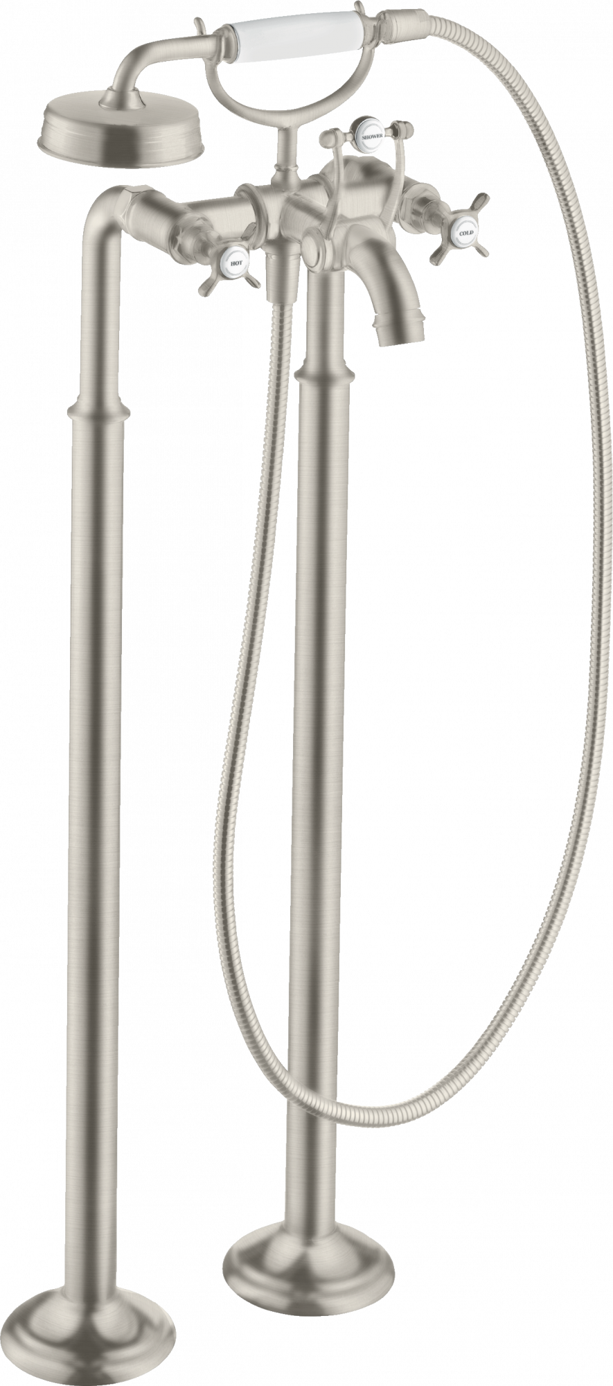 16547800 Смеситель для ванны 2-хручный напольный с поперечными ручками AXOR MONTREUX