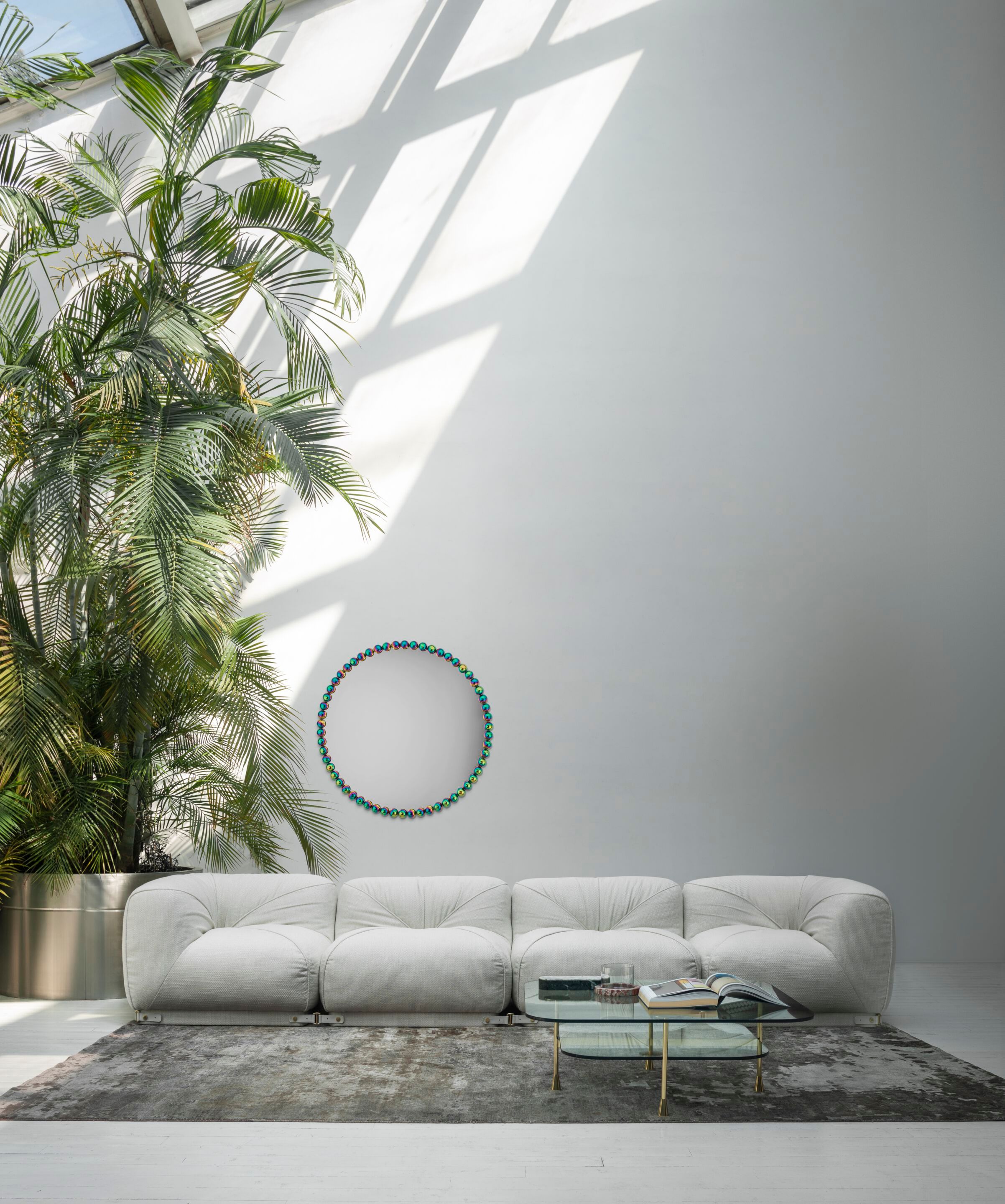 Настенное круглое латунное зеркало GHIDINI1961 драгоценный камень ARCH-00023306 - Вид №3