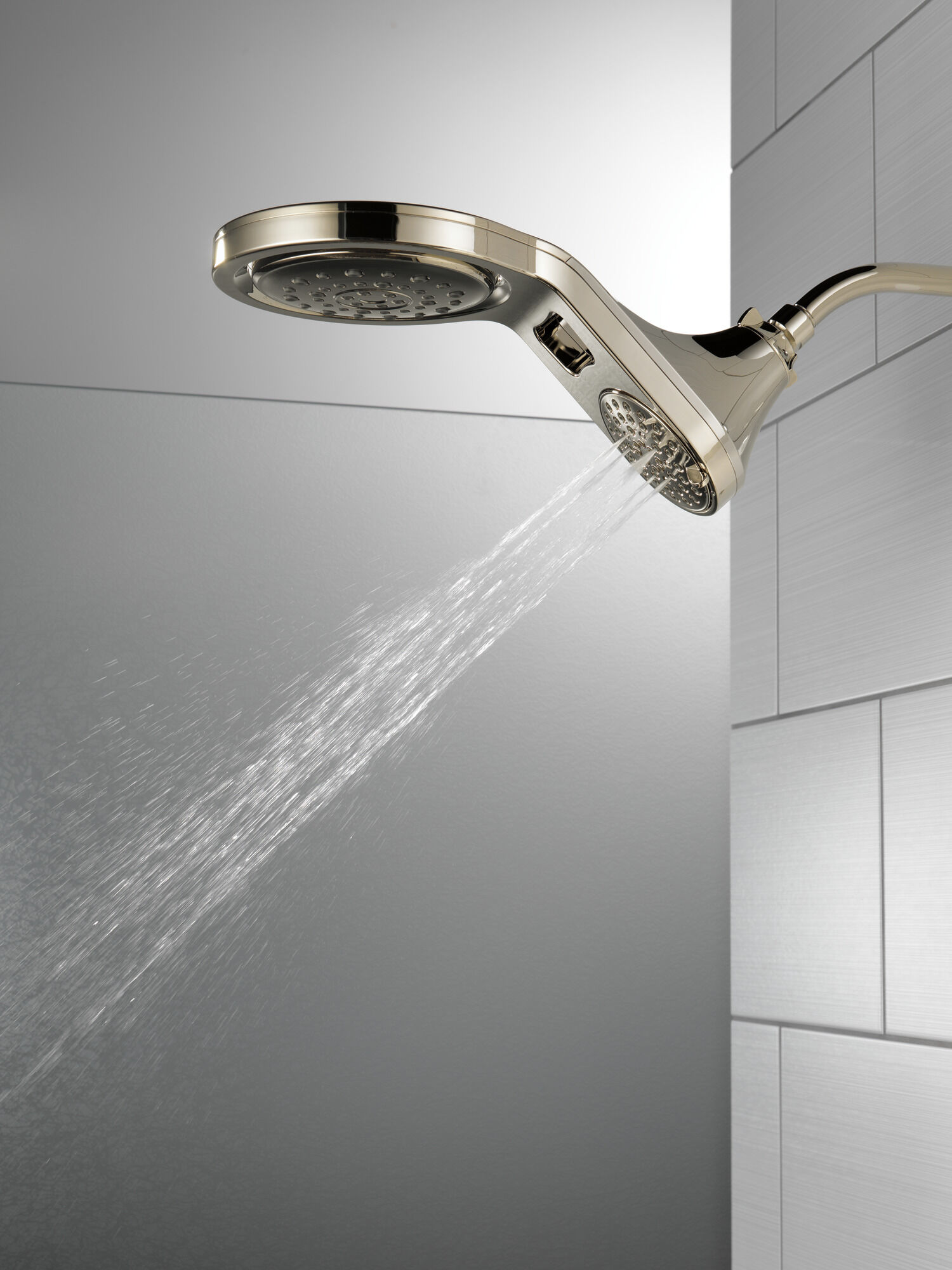 58580-PN-PK HydroRain® 5-настройка душевая лейка два в одном Delta Faucet Universal Showering Полированный никель  - Вид №9