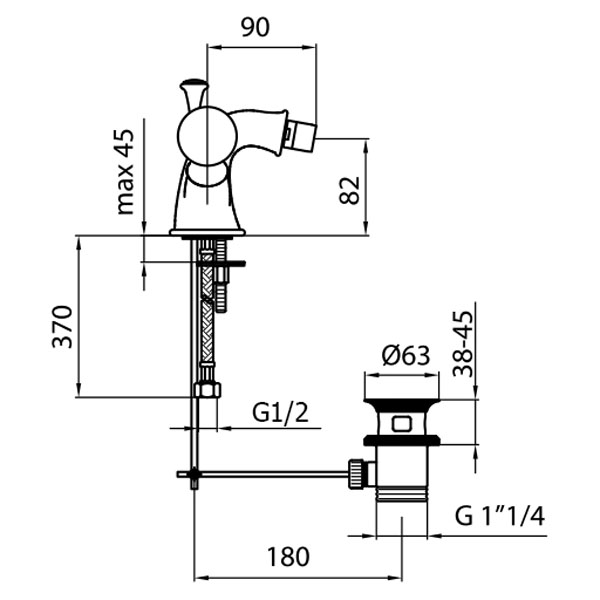 KA710102015 Смеситель для биде Webert Karenina  - Вид №1