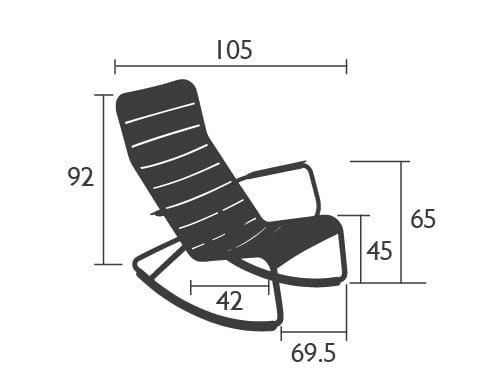 Алюминиевое кресло-качалка с подлокотниками Fermob Luxembourg ARCH-00133710 - Вид №9