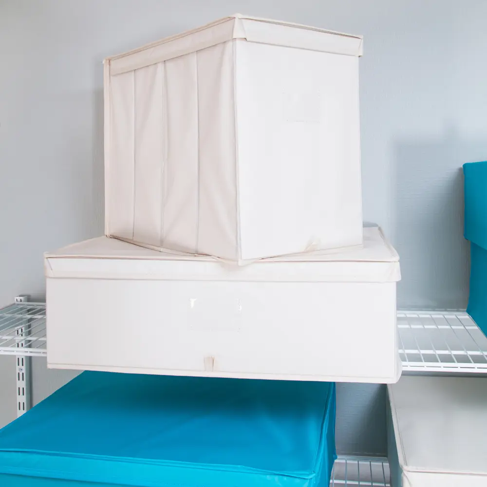 Короб Spaceo с крышкой 55х18x44 см нетканный материал цвет бежевый STLM-2132672 - Вид №3