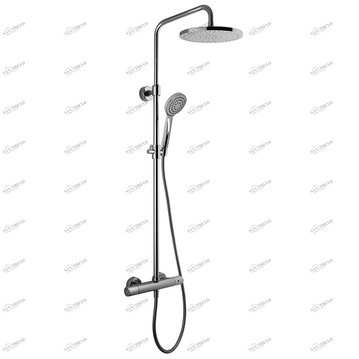 F3155/RP251 Смеситель для душа механический внешнего монтажа с душевой стойкой, верхним душем и душевым комплектом FIMA CARLO FRATTINI Wellness 