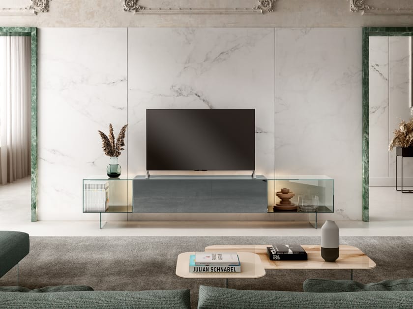 Стеклянный шкаф для телевизора Lago 36e8 ARCH-00101983