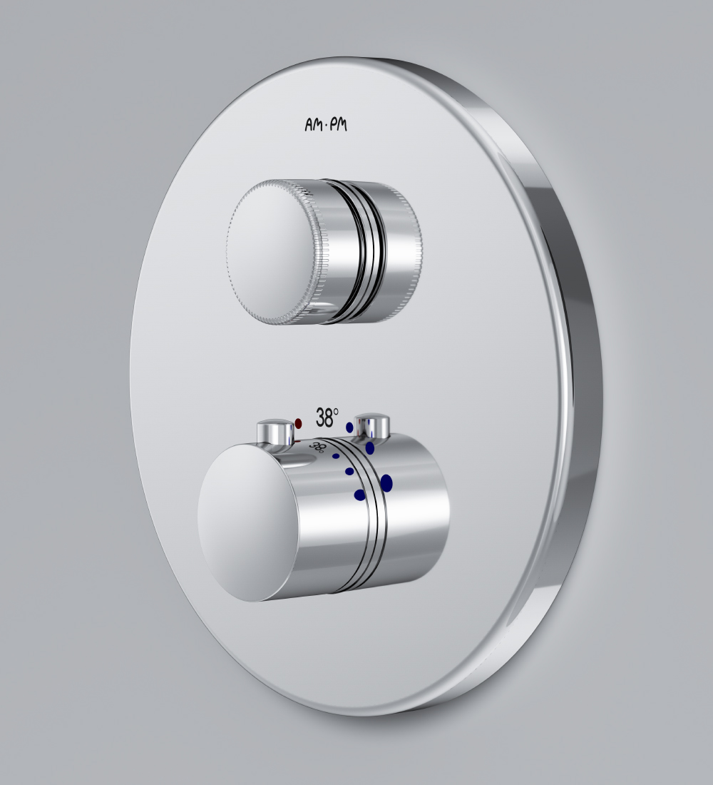 F50A75700 Inspire V2.0 TouchReel смеситель для 1 потребителя с термостатом монтируемый в стену хр AM.PM Inspire 2.0 