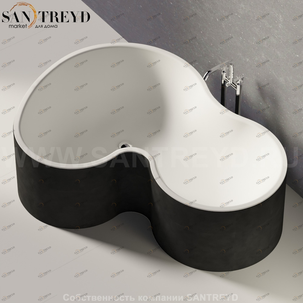 Ванна свободностоящая DR черная глина Agape AVAS1089ZG0