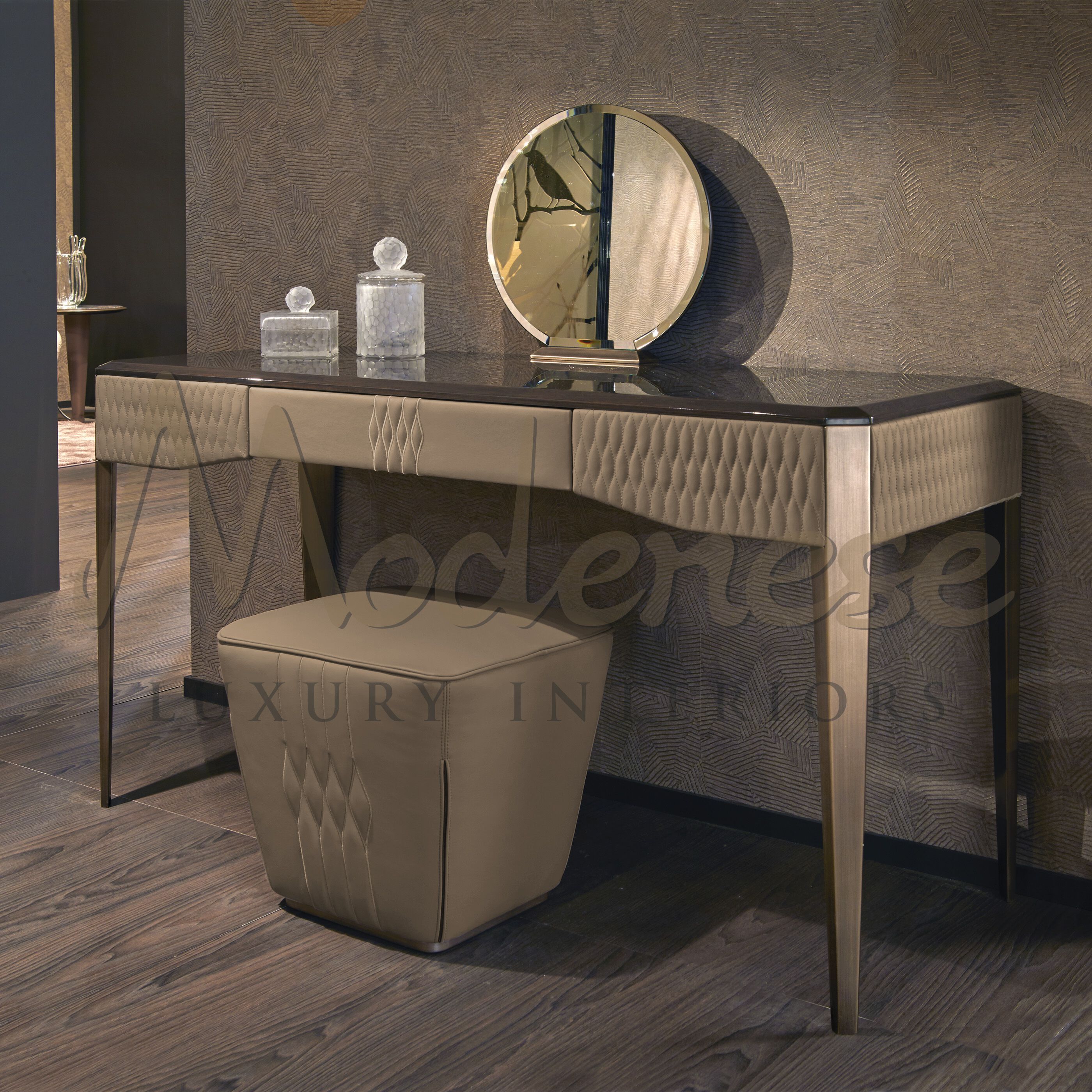 Кожаный квадратный пуф Modenese Luxury Interiors DIAMOND EDGE ARCH-00105152 - Вид №5