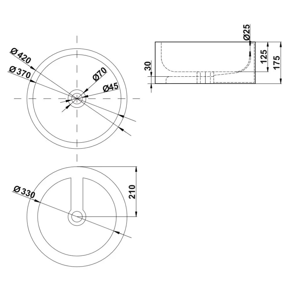 Раковина Melana MLN-7076 накладная 41 см Pepo STLM-2141039 - Вид №2