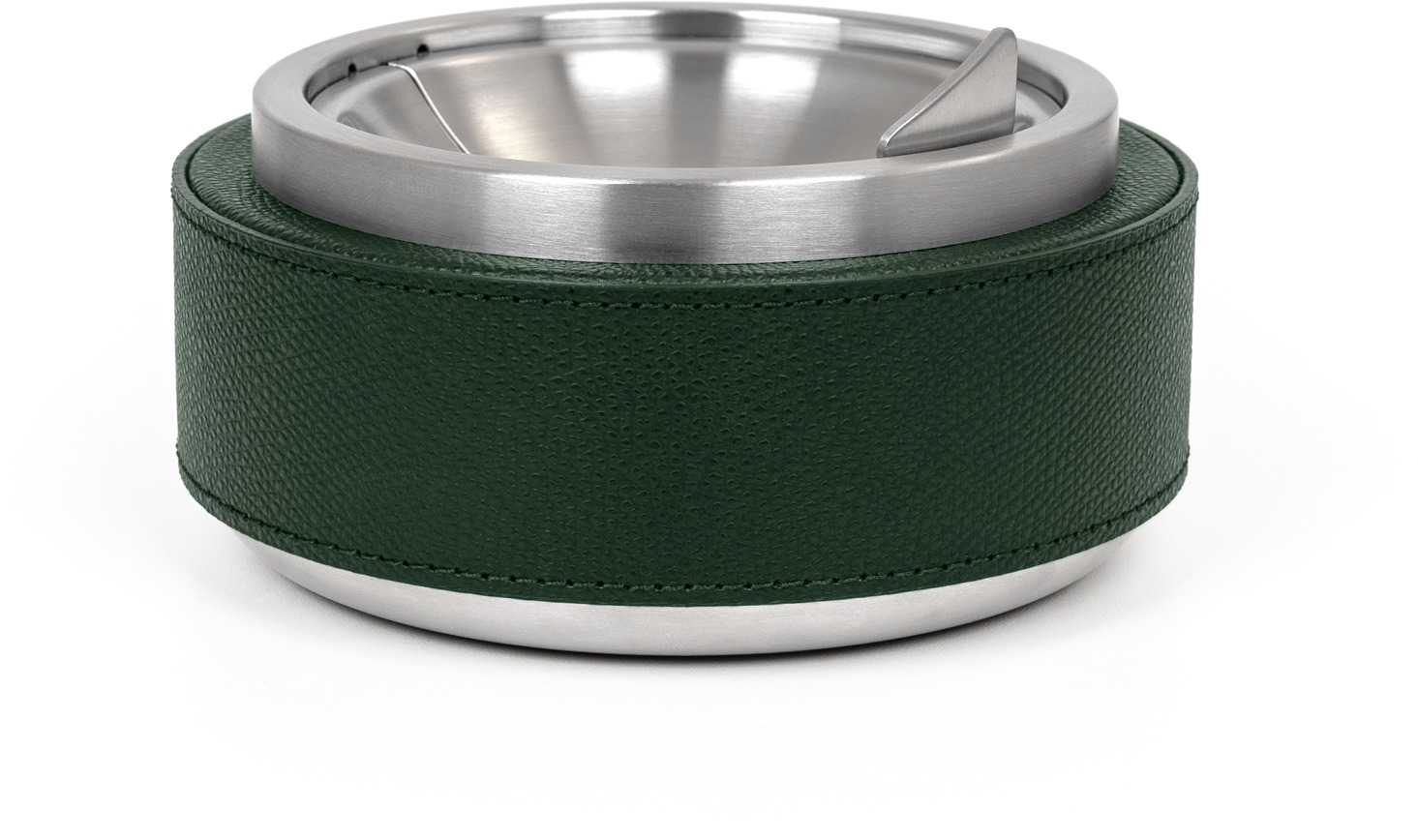 Пепельница Luna - Ø 13,5XH7,5 см / зернистая кожа_hunter зеленая