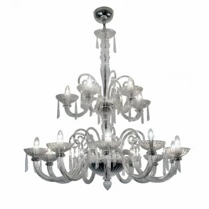 Люстра Clear Glass прозрачная 5781 PUSHA ДИЗАЙНЕРСКИЕ, PUSHA, ДВУХЪЯРУСНЫЕ 061492 Прозрачный