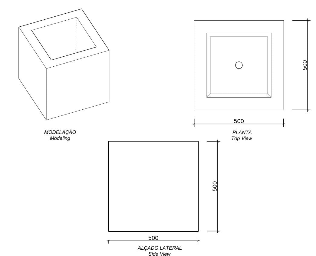 Бетонная квадратная плантатор amop Modular ARCH-00125052 - Вид №3