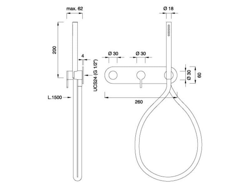 Настенный термостатический смеситель для ванны или душа CEADESIGN INNOVO ARCH-00018075 - Вид №1