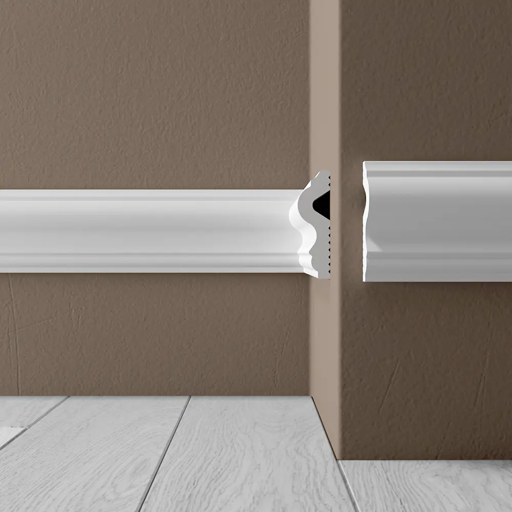 Молдинг потолочный полистирол ударопрочный Де-Багет XPS Polymer М 60 белый 18x60x2000 мм STLM-2074124