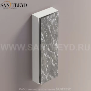 LIFT Модульный шкаф 120 см с правой дверью на доводчиках. Модули могут располагаться горизонтально и вертикально. Отделка: белая краска и серый мрамор. AMOB054GCLZDX