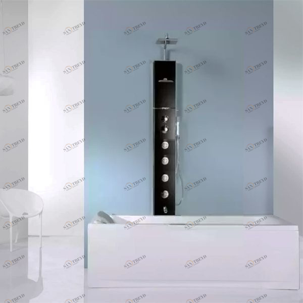 Душевая колонна CASCATA 2 Novellini CASCATA с изливом для ванны черная CASC2VMEH