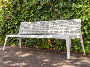 Скамья из нержавеющей стали со спинкой