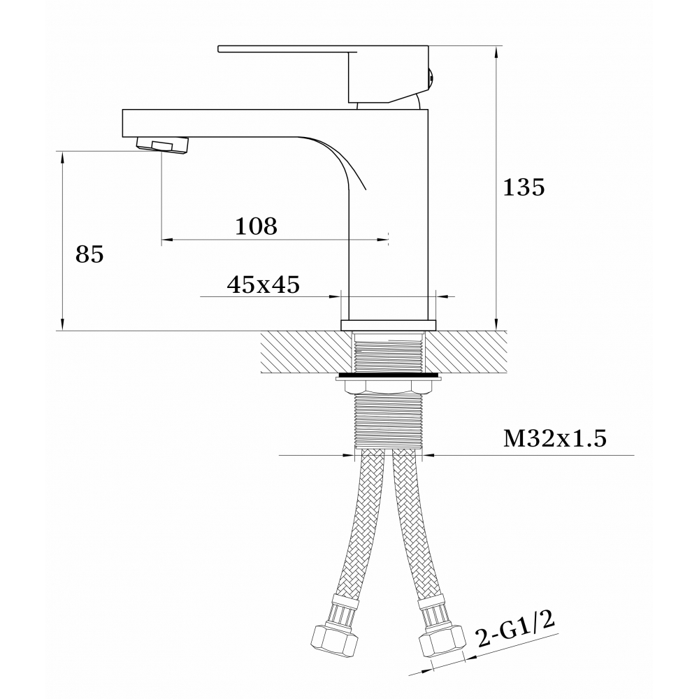 GZ 12015F Смеситель для раковины однорычажный Ganzer Белый Ganzer Германия 14055 - Вид №2