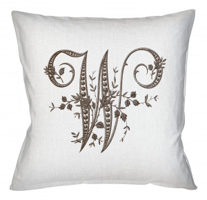 21080562 Арт-подушка «Монограмма буквы W» Object Desire Азбука мечты