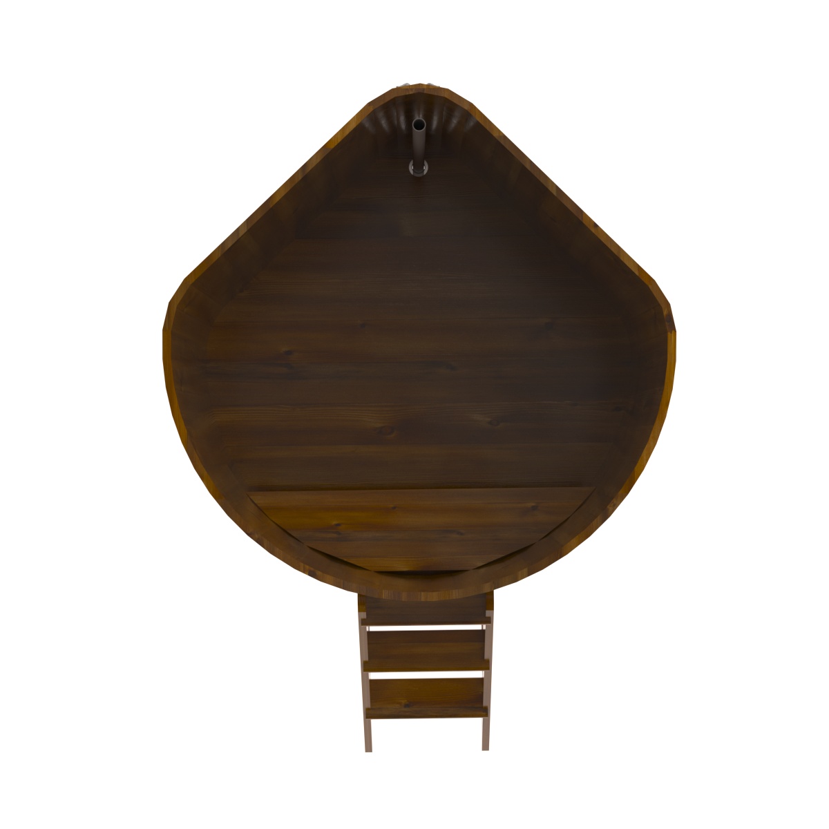 2325 Купель угловая из лиственницы Рустик 1,37х1,37х1,4 морёная Alyarus  - Вид №5