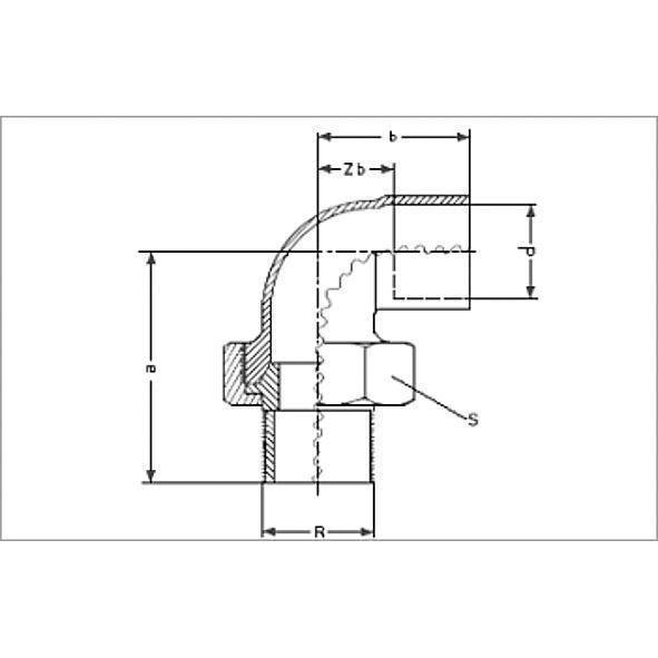 140981512 SANHA 4098G сгон угловой ВП-НР, самоуплотняющийся, бронза 15x1/2 мм  - Вид №1