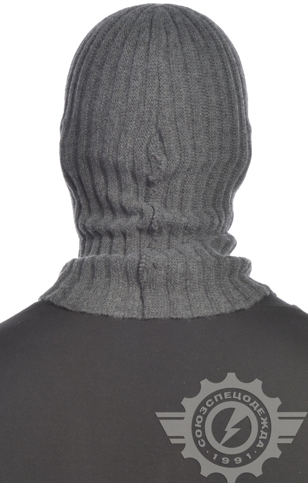 59726 Шлем-маска трикотажная с прорезями темно-серая  Головные уборы  размер Спецодежда  - Вид №4