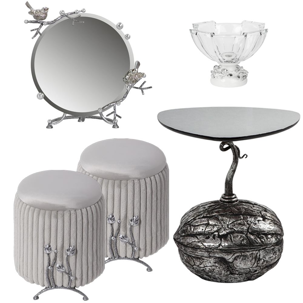 14082,14082,79029,17142,52106 Комплект Роскошное Серебро из 5-ти предметов BOGACHO 4627196590908, 4627196590908, 4627196590410, 4627179652593, 4627196591394