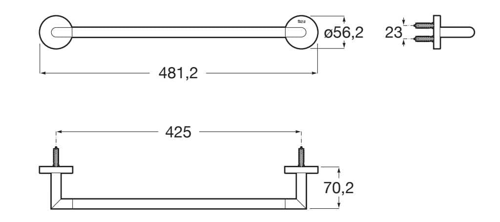 Металлический держатель для полотенец Roca Hotels ARCH-00081324 - Вид №8