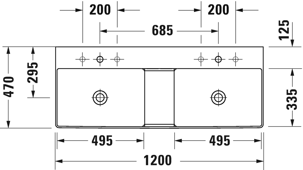 2353120040 Подвесная раковина настенная овальная Duravit DuraSquare - Вид №1