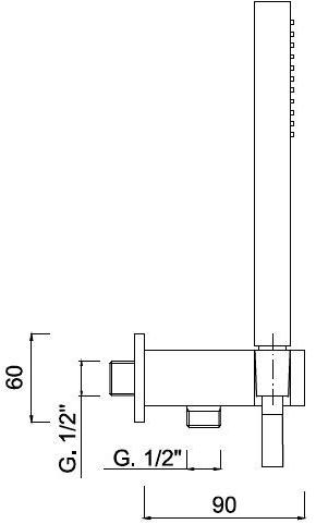 Rubinetteria Giulini Настенный ручной душ с опорой Pablolux F1540 - Вид №1