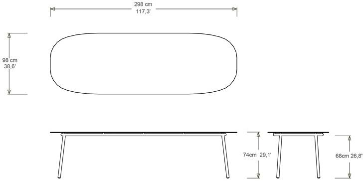 TRIBÙ Обеденный садовый стол Tosca 05354-10/05355-10 - Вид №7