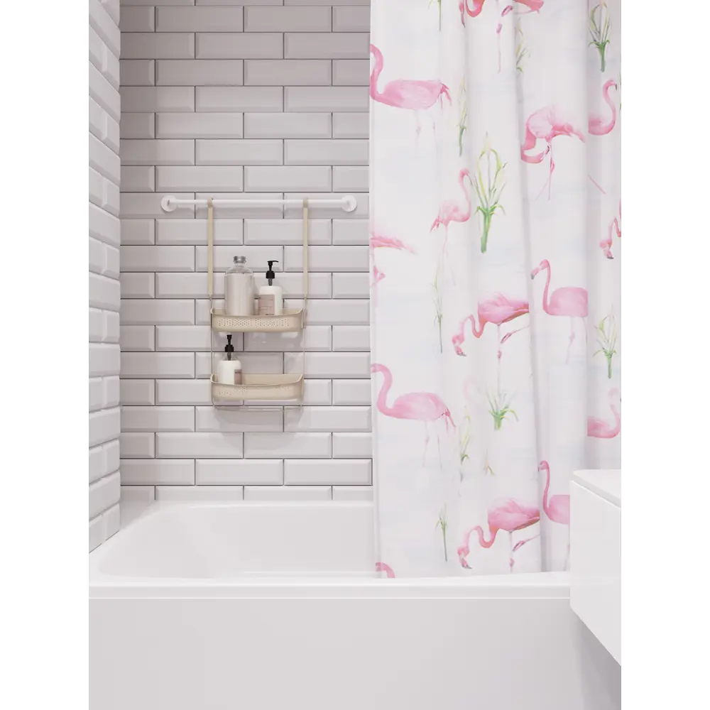 Полка для ванной прямоугольная Raindrops W5682 двухъярусная 31 см цвет ваниль Полка 2-ая STLM-2130278 - Вид №2