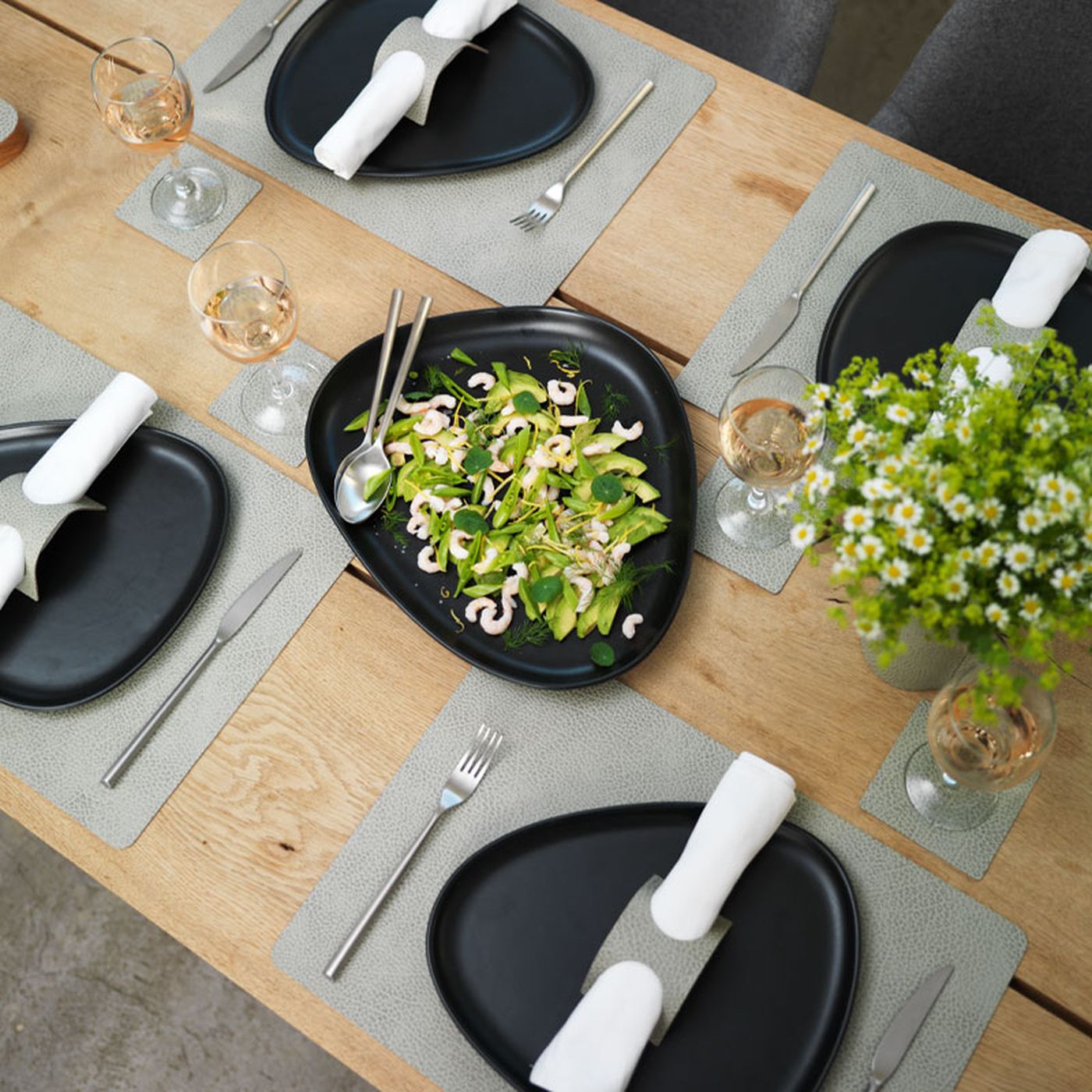 98864 HIPPO anthracite-grey подстаканник квадратный 10x10 см, толщина 1,6 мм;LIND DNA  - Вид №2