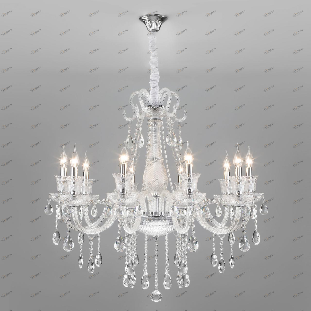 Люстра хрустальная подвесная белая 10 ламп Bogates Gabrielle Strotskis 336/10 BOGATES ДИЗАЙНЕРСКИЕ, GABRIELLE 00-3834044 Белый 