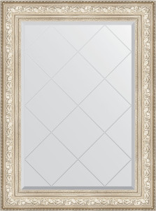 BY 4211 Зеркало с гравировкой в багетной раме - виньетка серебро 109 mm EVOFORM Exclusive-G