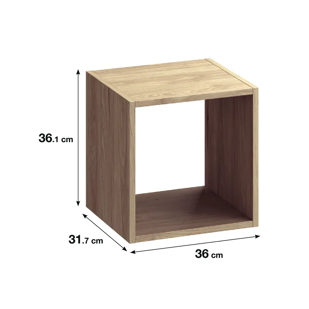 Стеллаж Spaceo KUB 1 секция 36x36.1x31.7 см ЛДСП цвет гикори джексон 82731875 STLM-2159805  - Вид №1