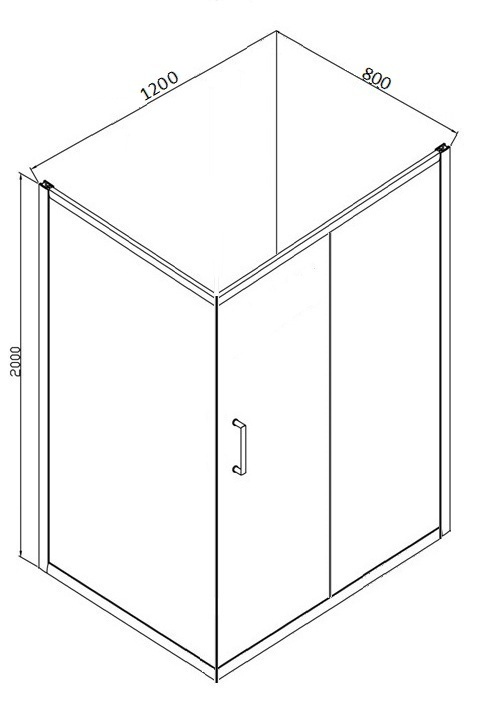 Душевое ограждение (без поддона), одна раздвижная дверь DROP BS120.3100A bravat - Вид №4