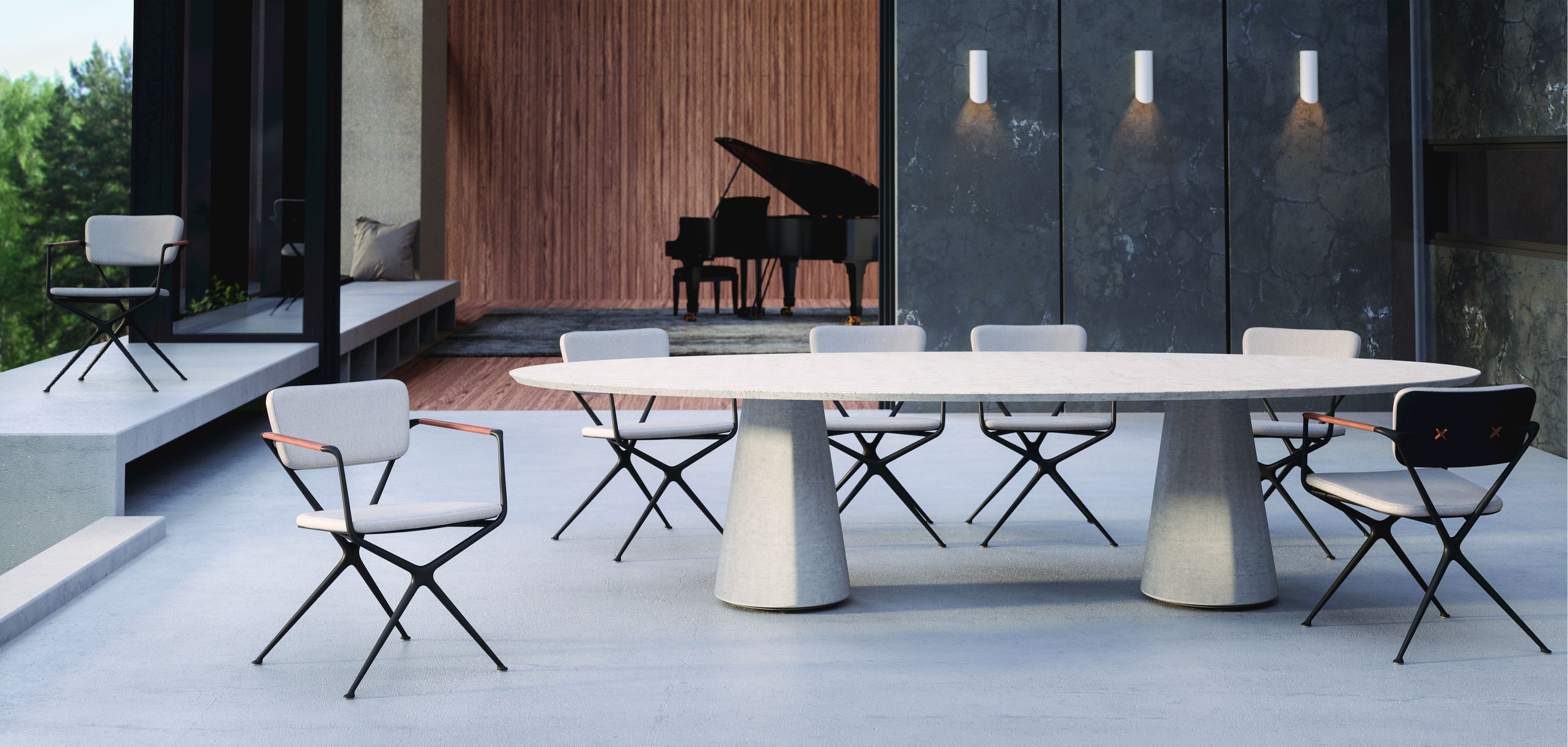 Овальный садовый стол из Ductal® Royal Botania Conix ARCH-00057113 - Вид №1