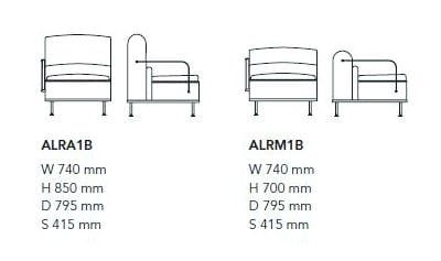 Тканевое кресло с подлокотниками Mobboli Alpe ARCH-00105279 - Вид №6