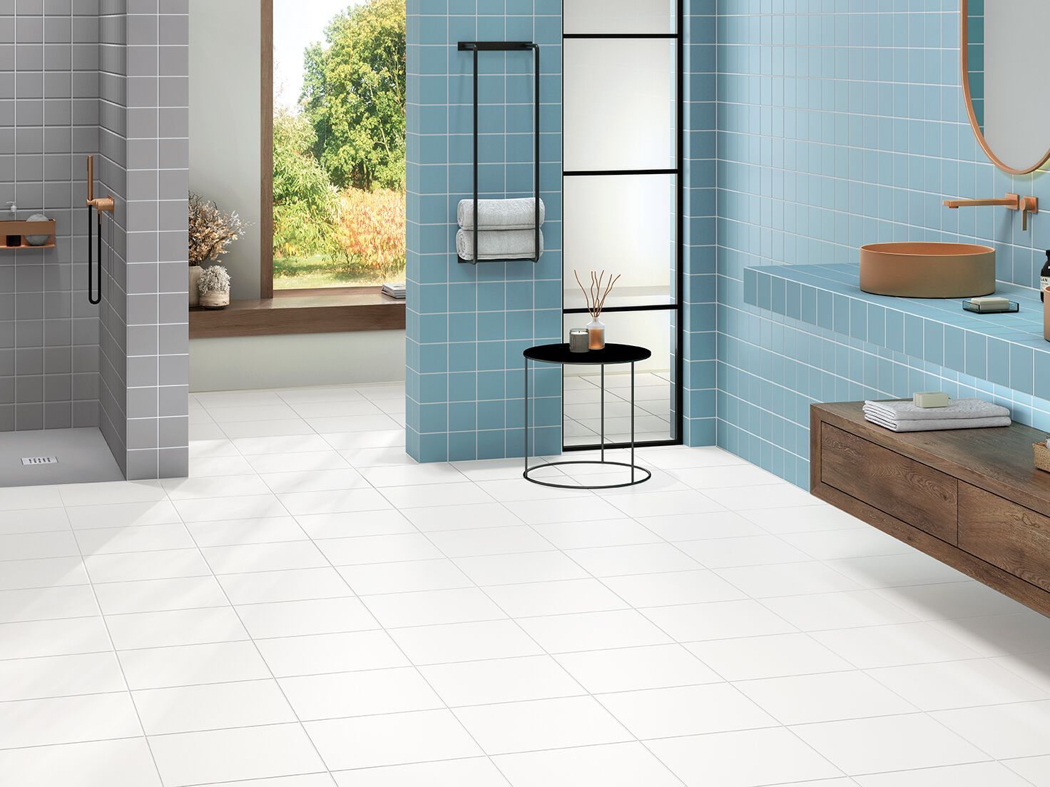 Пол / керамогранит с эффектом цемента RECER снег ARCH-00083502