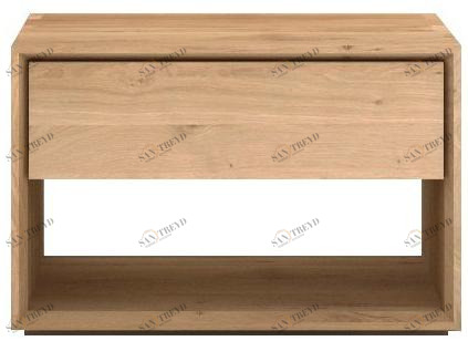 Ethnicraft Прикроватная тумбочка из массива дерева с ящиками Oak nordic 51175
