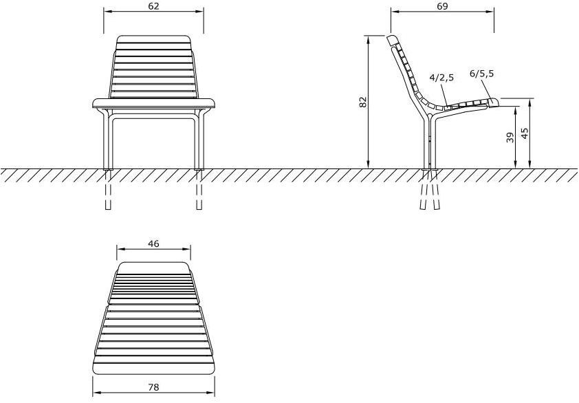 Euroform W Модульная деревянная скамья со спинкой Contour 327, 328, 329, 330 - Вид №10