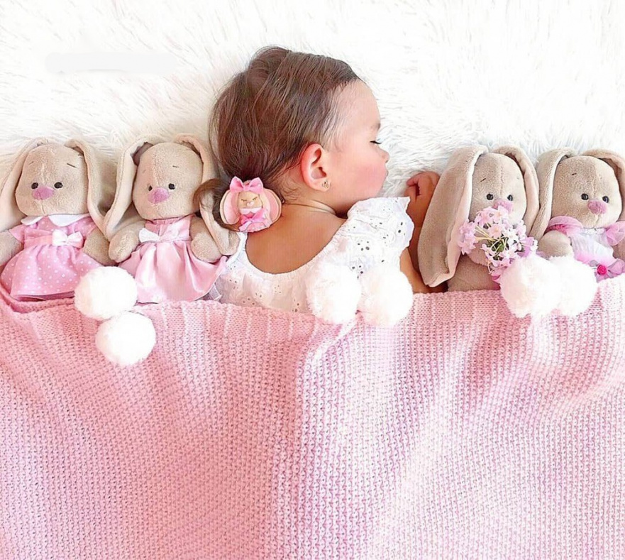 Плед POMPON 90х90 св.астра/белый+серый APERO ВЯЗАНЫЕ, ОДНОТОННЫЕ 134594 Розовый  - Вид №2