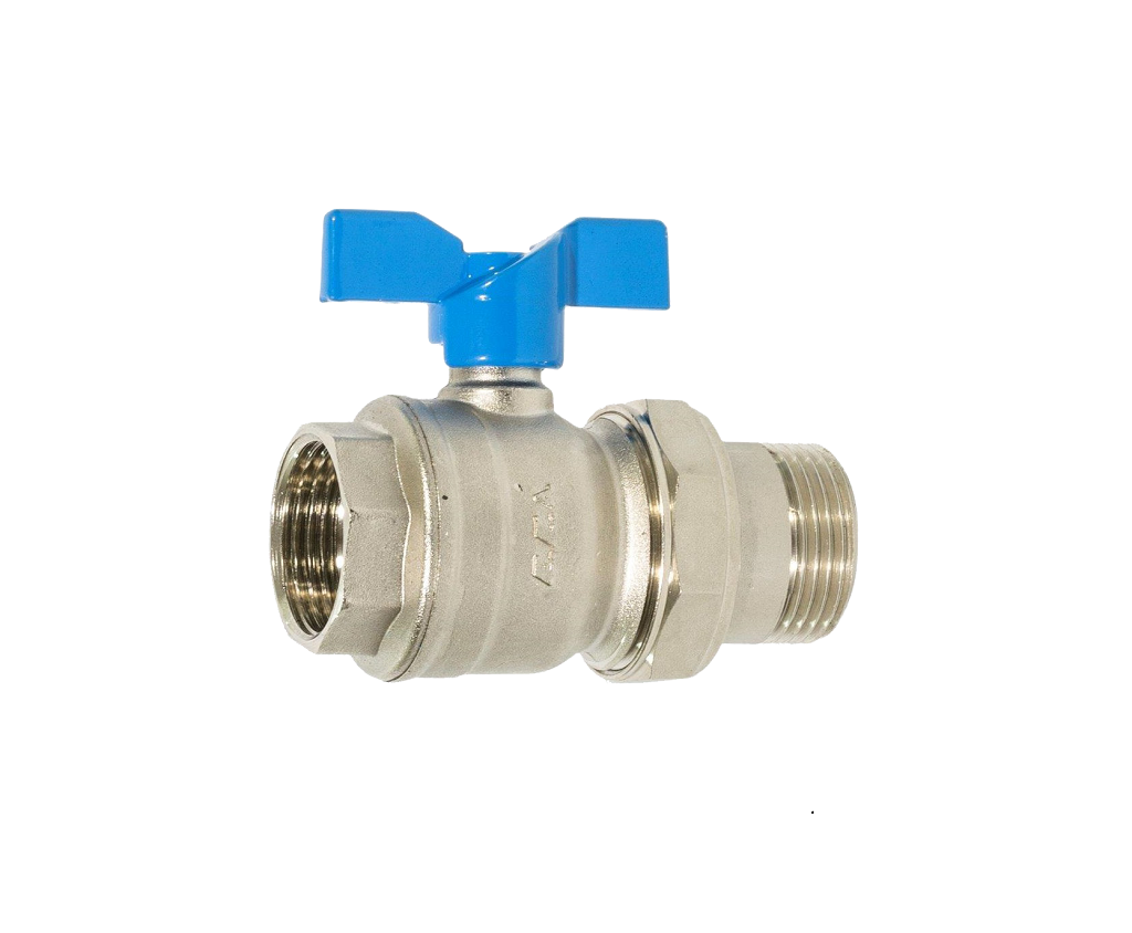 102122347  Шаровой кран 1 "- синий маховик Eca  - Вид №1