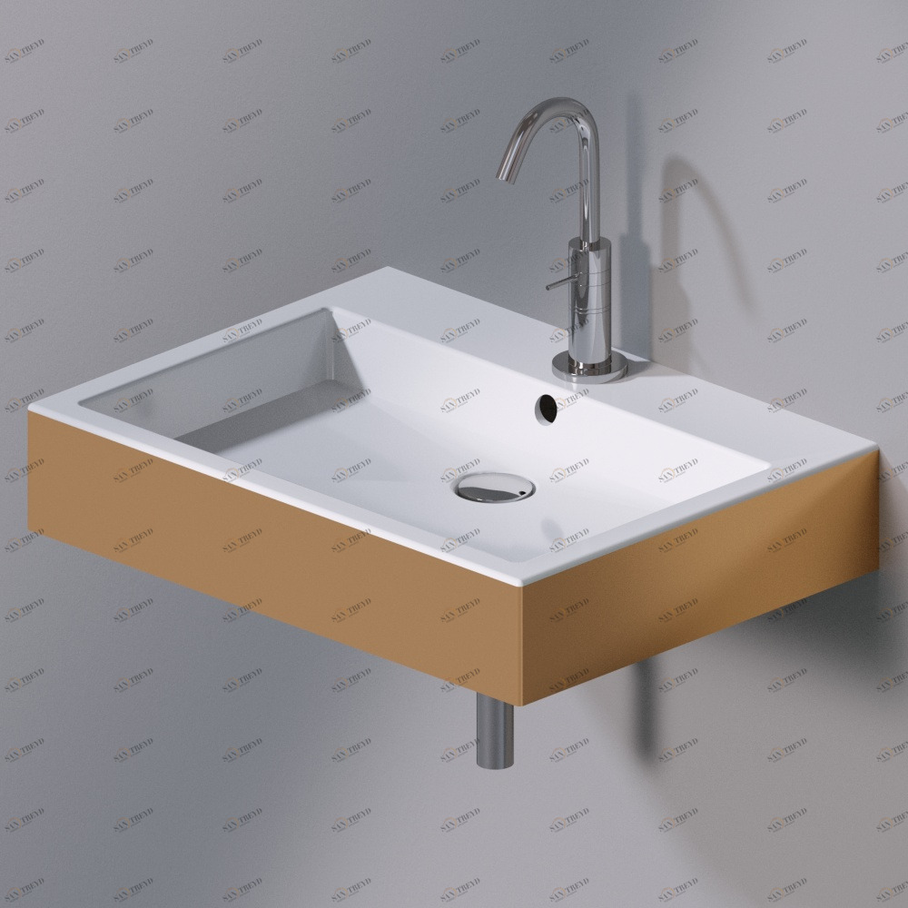 L267250 Подвесная раковина настенная прямоугольная A. e T. Italia Tank золотая AeT ITALIA