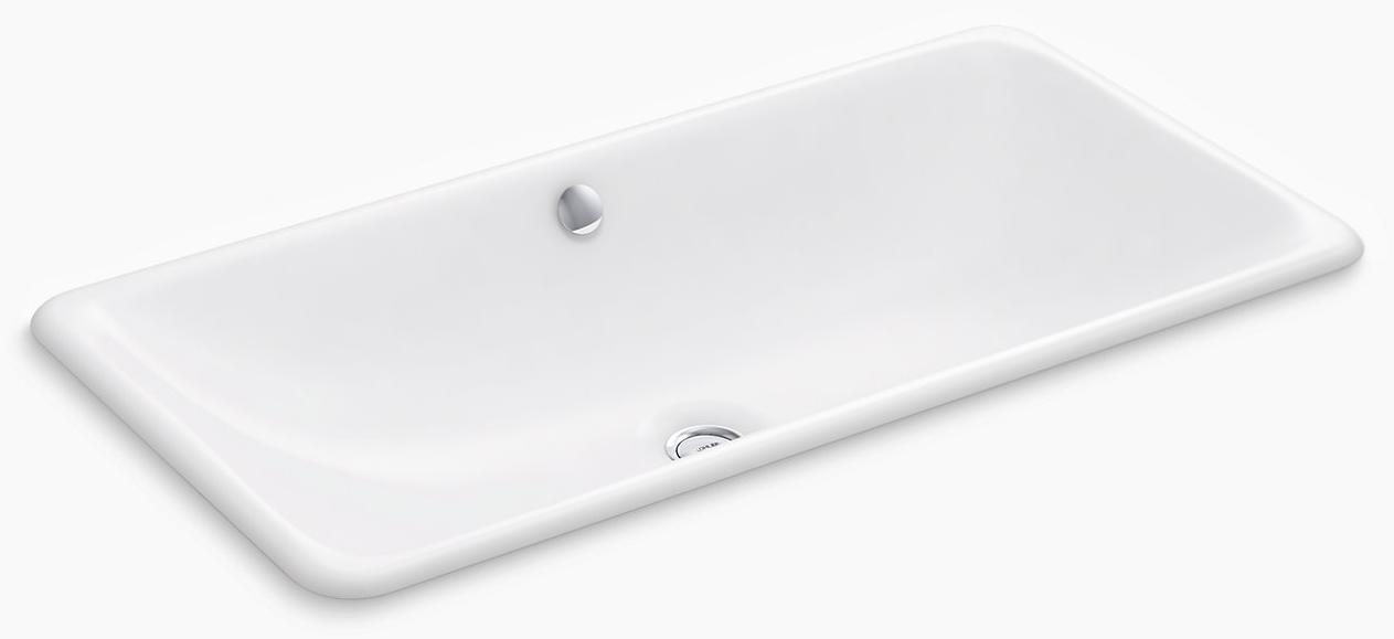 KOHLER Прямоугольник Iron Plains Trough Встраиваемая / устанавливаемая под столешницу раковина для ванной комнаты K-20212-KA  - Вид №1
