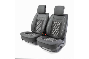 16521484 Каркасные накидки на передние сиденья 2 шт., экокожа CUS-2092 BK/GY CarPerformance